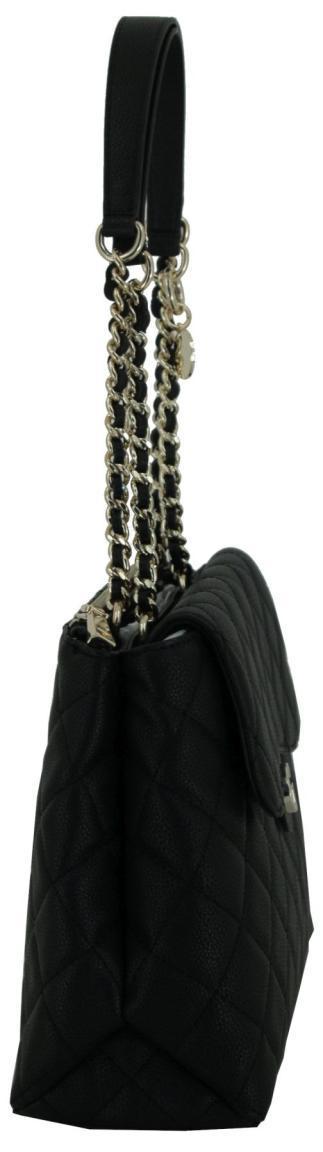 Überschlagtasche Guess Gillian Ketten Schwarz Markenemblem abgesteppt