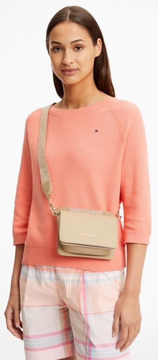 Überschlagtasche Joy Mini Crossover Tommy Hilfiger Beige graues Velours