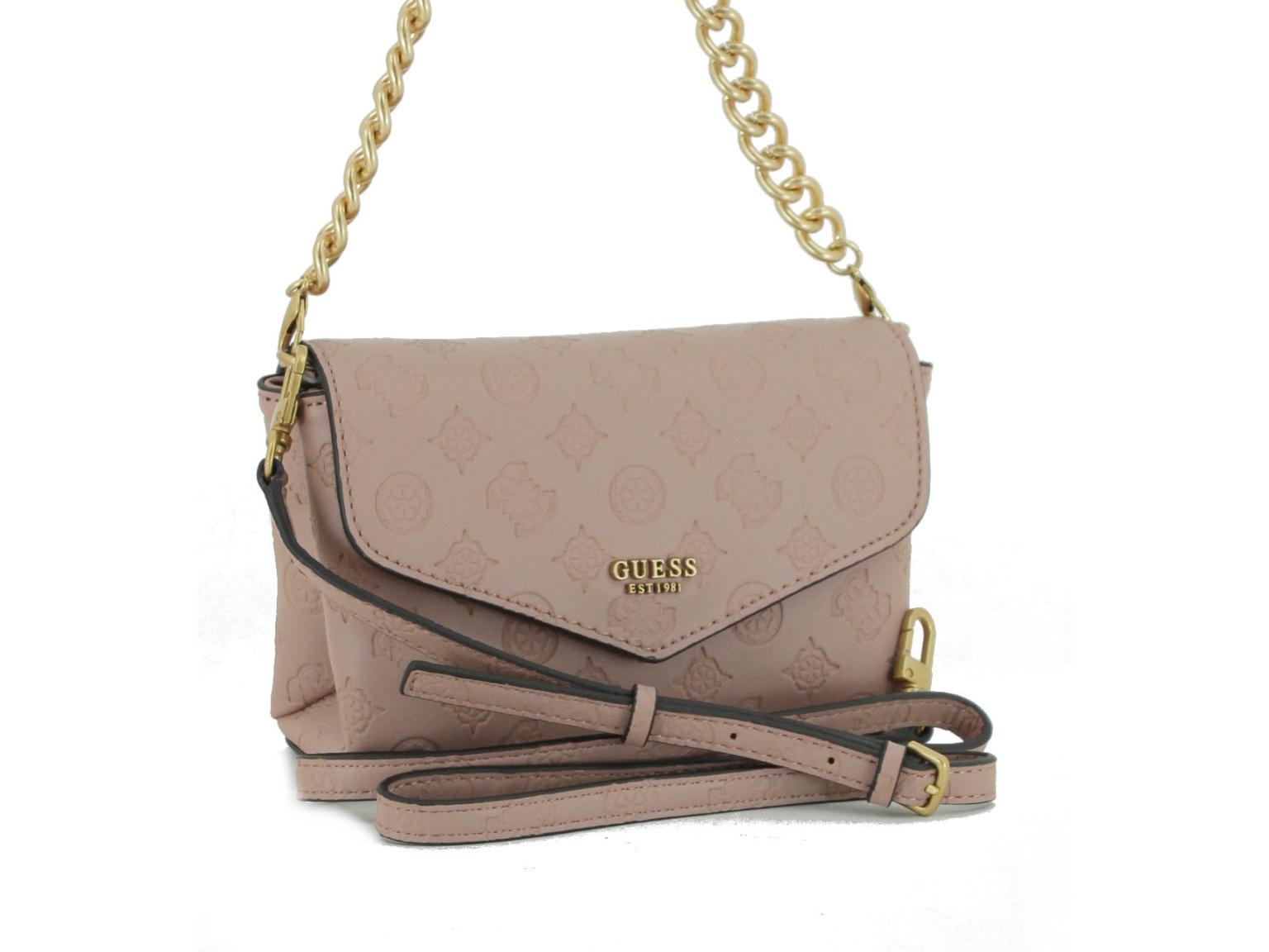 Überschlagtasche Logoprägung Guess Zanelle Mini Biscuit Logo altrosa