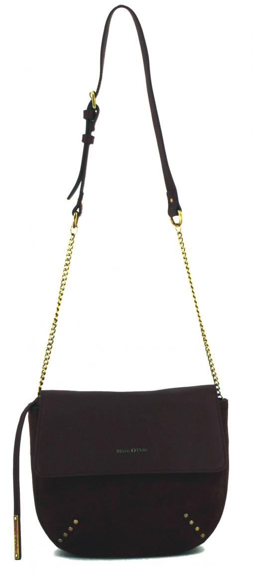Überschlagtasche Marc OPolo Gloria Weinrot Veloursleder Nieten