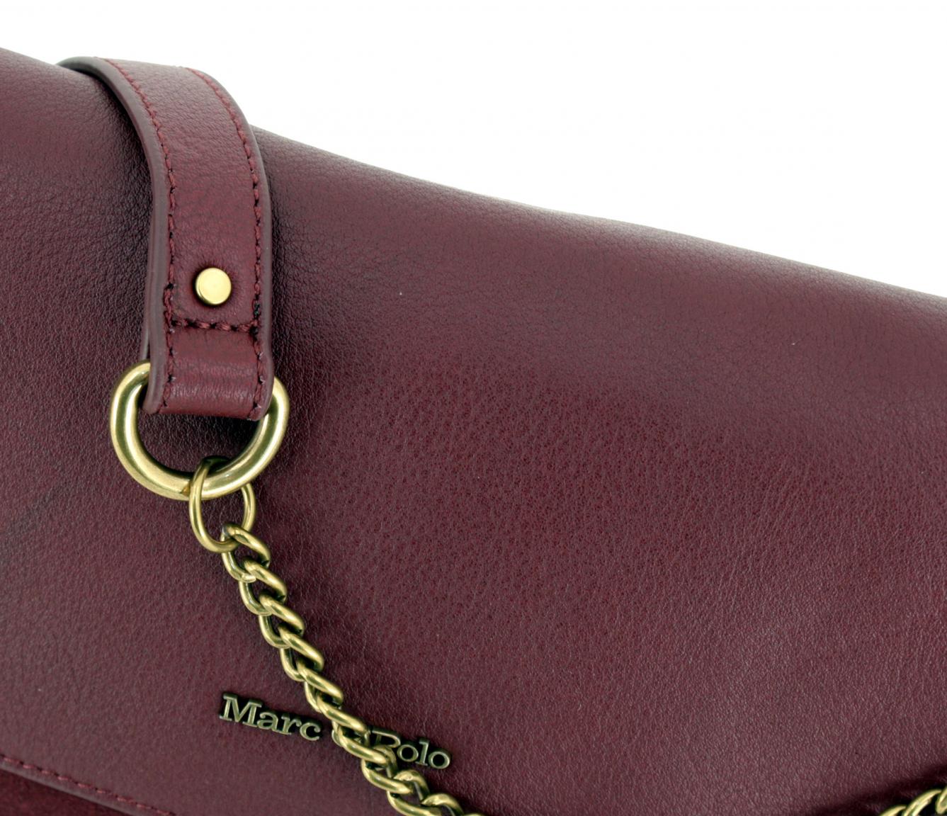 Überschlagtasche Marc OPolo Gloria Weinrot Veloursleder Nieten