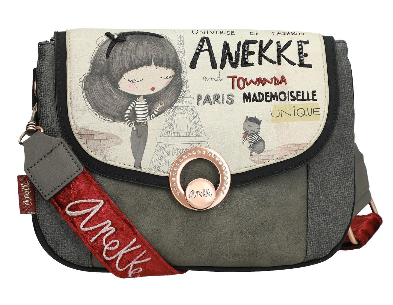 Überschlagtasche Metallverschluss Anekke Couture Beige Glitzer