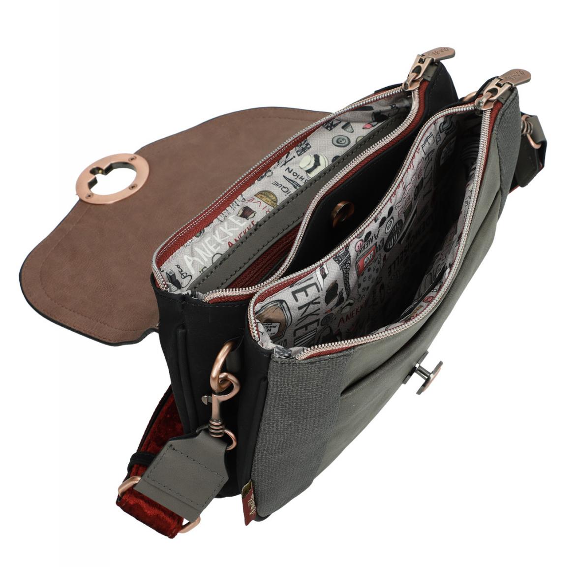 Überschlagtasche Metallverschluss Anekke Couture Beige Glitzer