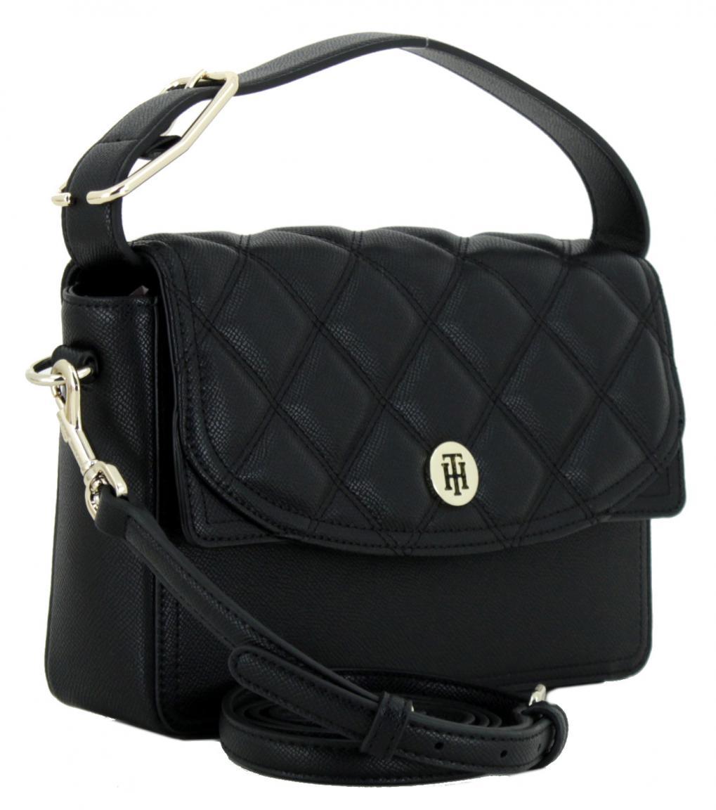 Überschlagtasche Steppnaht Tommy Hilfiger Honey Flap Crossover Quilt schwarz