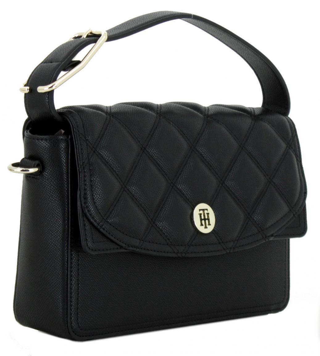 Überschlagtasche Steppnaht Tommy Hilfiger Honey Flap Crossover Quilt schwarz