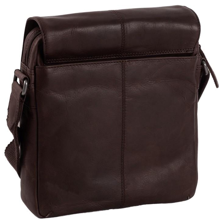Überschlagtasche aus gewachstem Leder dunkelbraun The Chesterfield Brand Remy