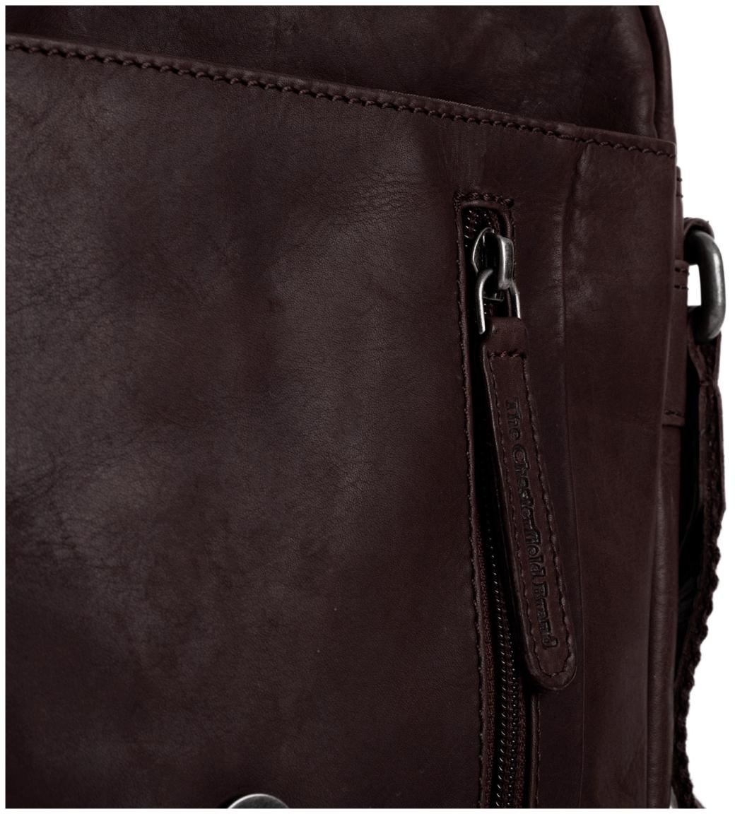 Überschlagtasche aus gewachstem Leder dunkelbraun The Chesterfield Brand Remy