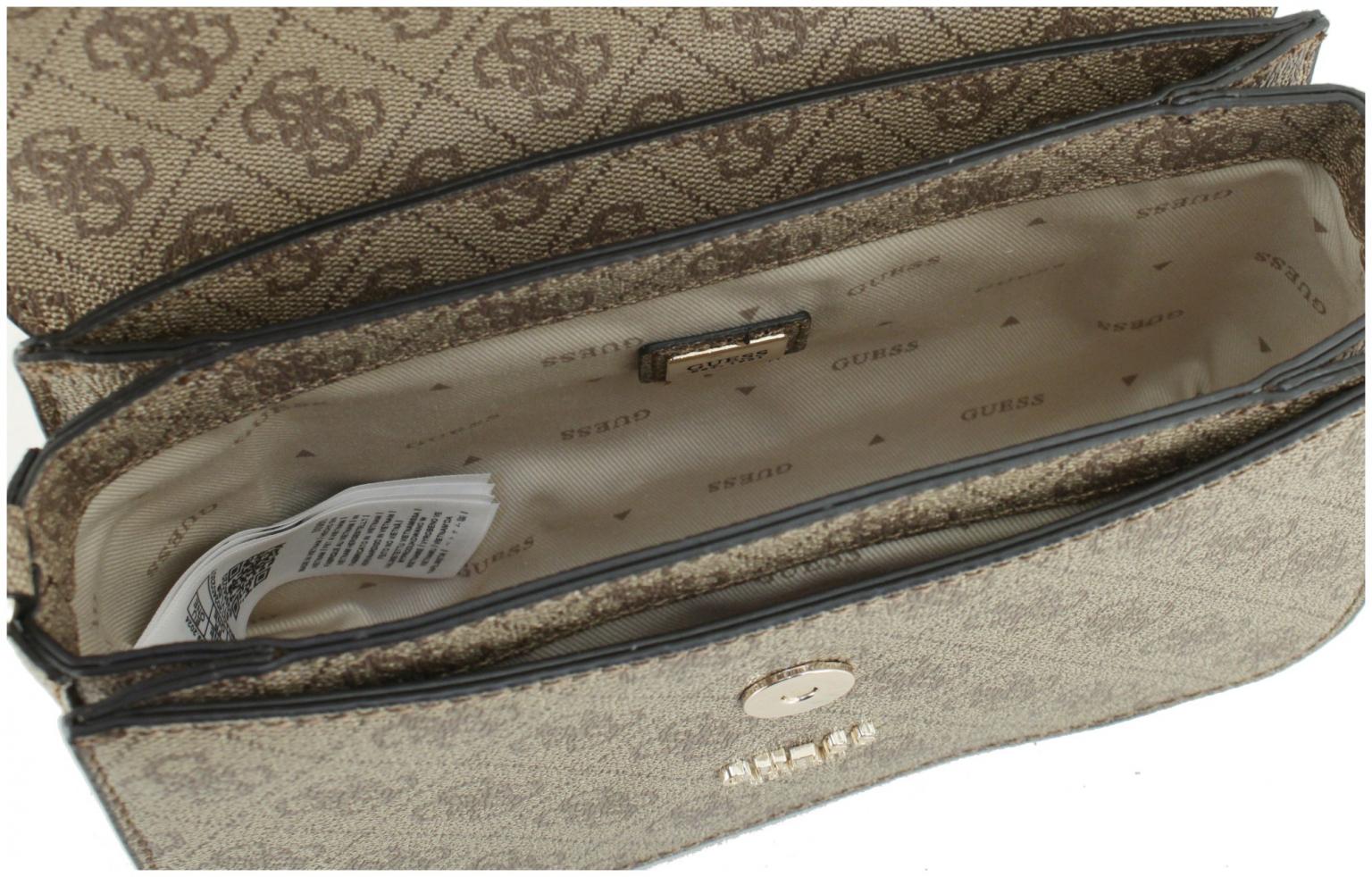 Überschlagtasche mit Logoprint Guess Orlina Top-Handle Bag Coal