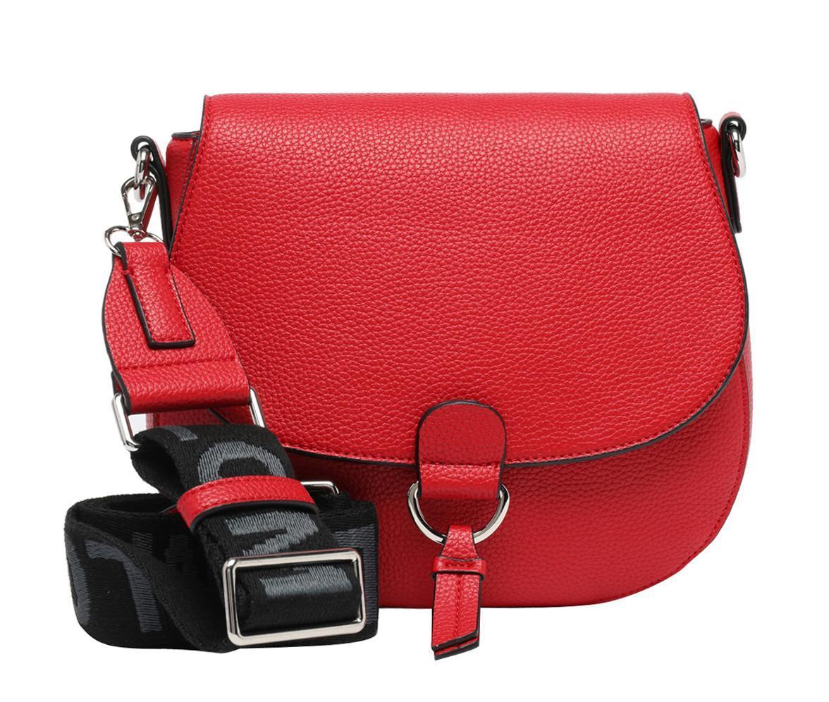 Überschlagtasche rot L.Credi Hauke Mohn Webband Crossbody