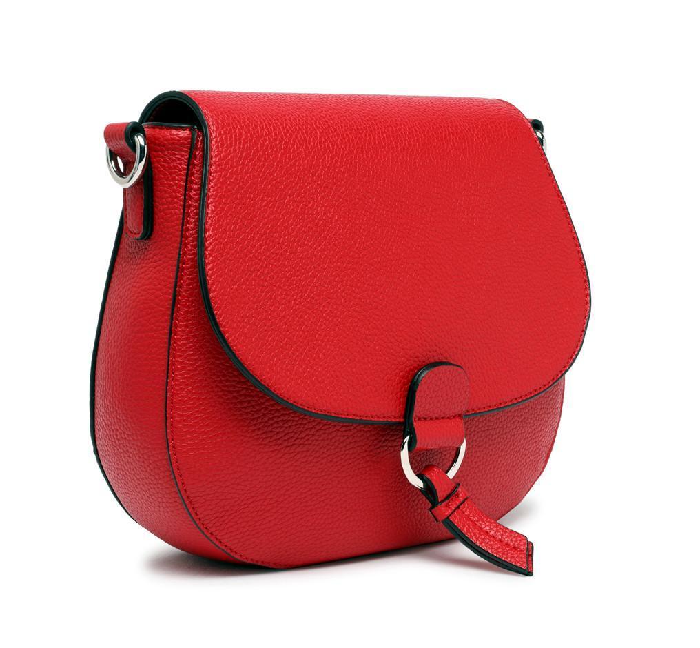 Überschlagtasche rot L.Credi Hauke Mohn Webband Crossbody