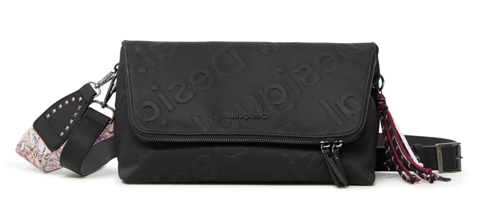 Überschlagtasche schwarz geprägt Desigual Galia Venecia Maxi Nero