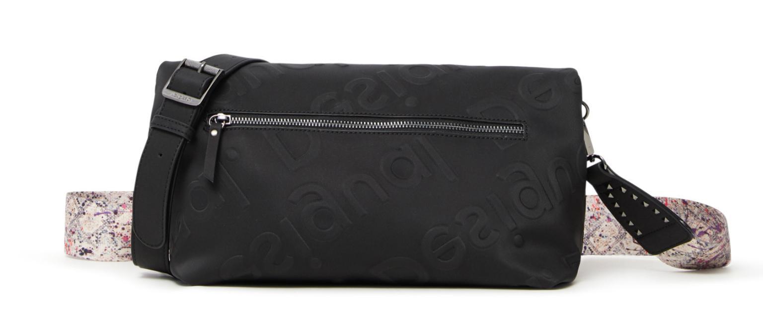 Überschlagtasche schwarz geprägt Desigual Galia Venecia Maxi Nero