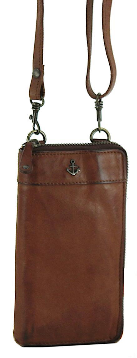 Umhängetäschchen Smartphonebag Harbour2nd Lina Cut Outs Anker Cognac Geldbörse