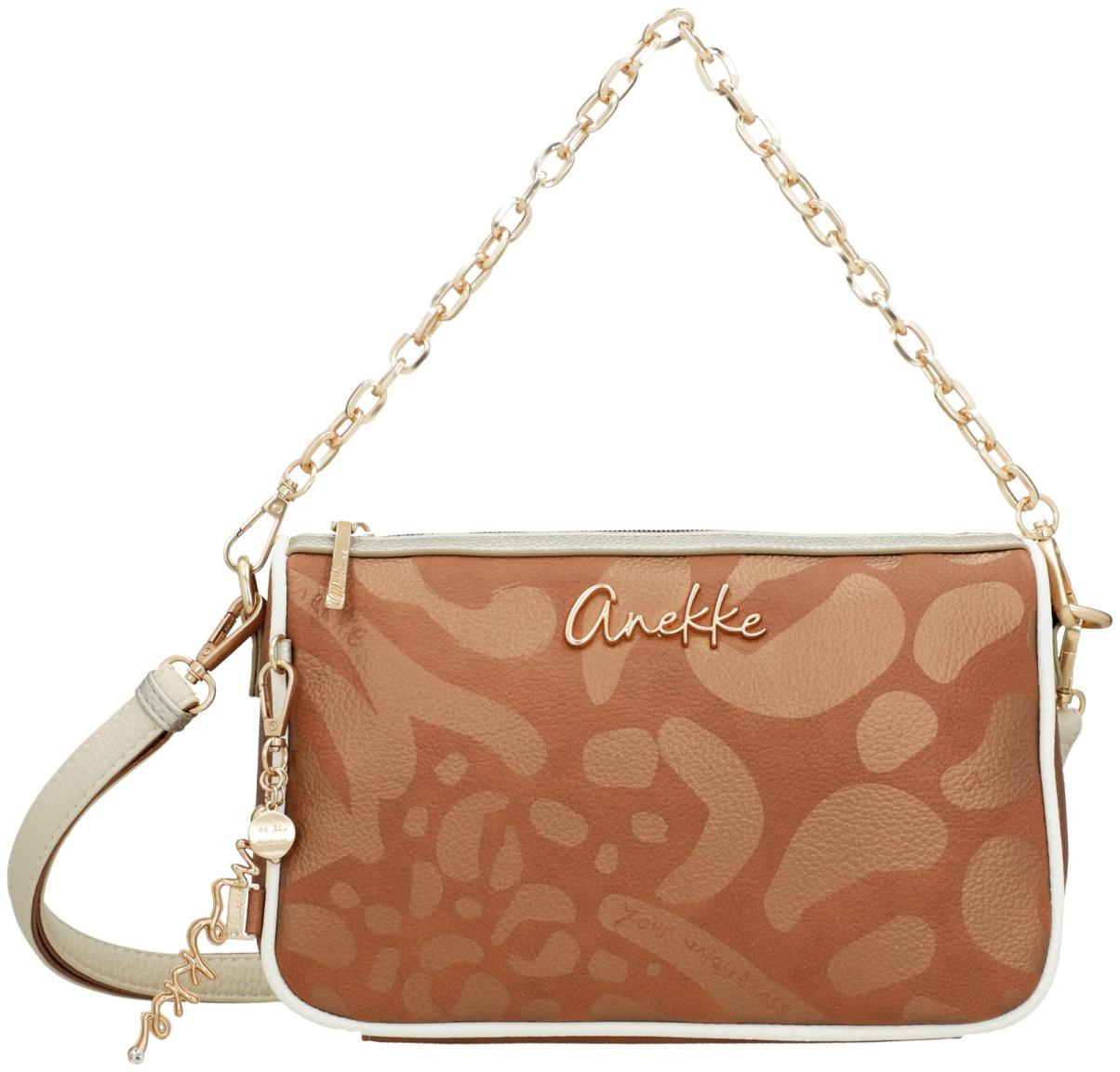 Umhängetasche Anekke Essentials Korallenrot Metallicprint orangebraun kupfer