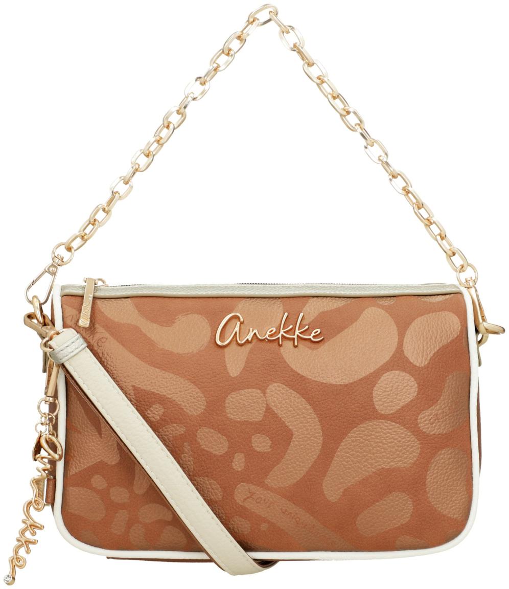 Umhängetasche Anekke Essentials Korallenrot Metallicprint orangebraun kupfer