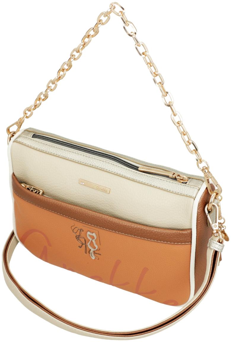 Umhängetasche Anekke Essentials Korallenrot Metallicprint orangebraun kupfer