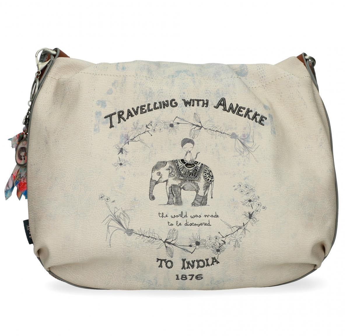 Umhängetasche Anekke India beige bunt azul Kordelzug