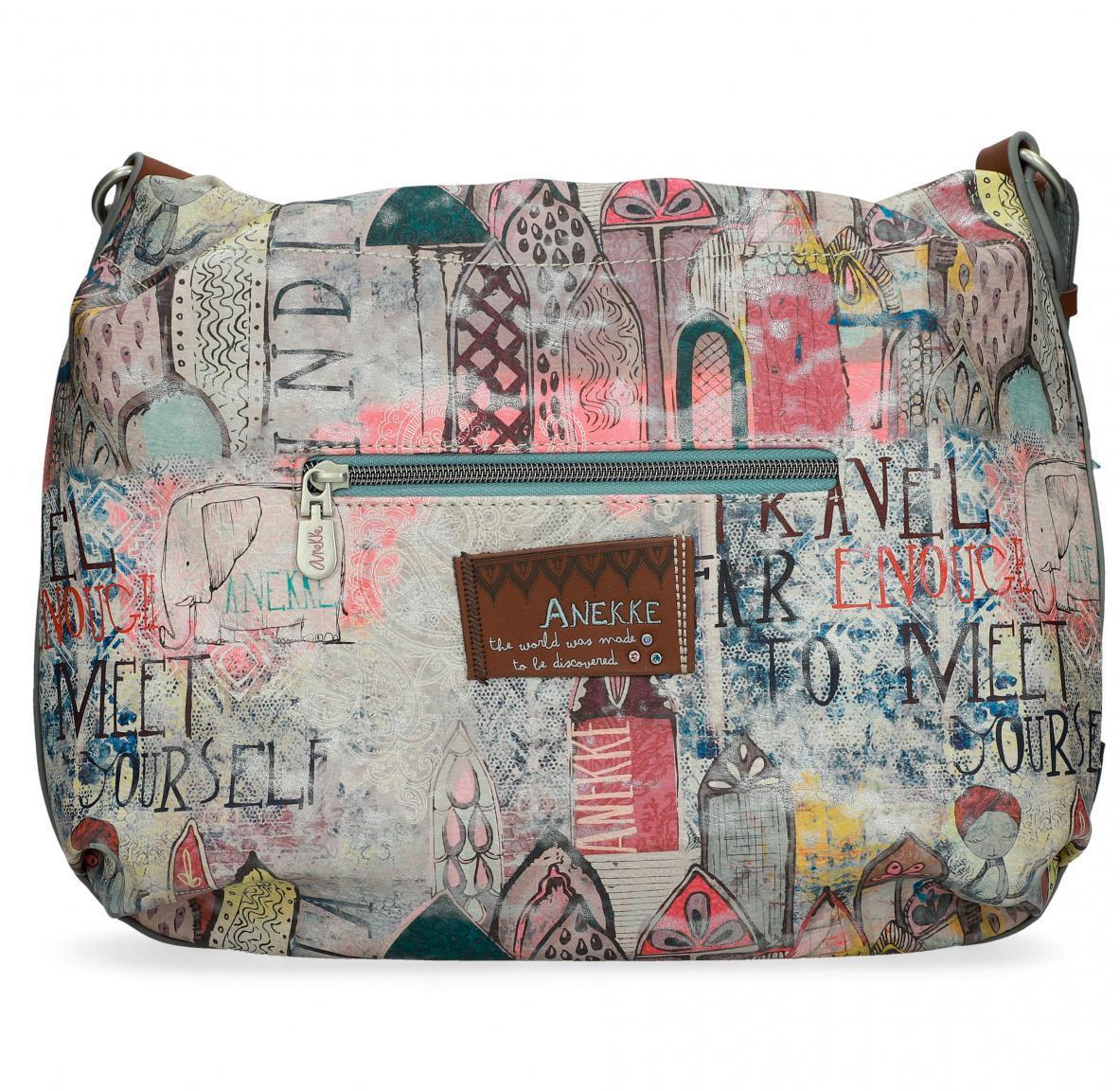 Umhängetasche Anekke India beige bunt azul Kordelzug