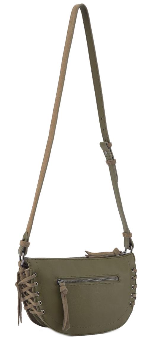 Umhängetasche FredsBruder Laced up Halfmoon Bag Greyish Khaki
