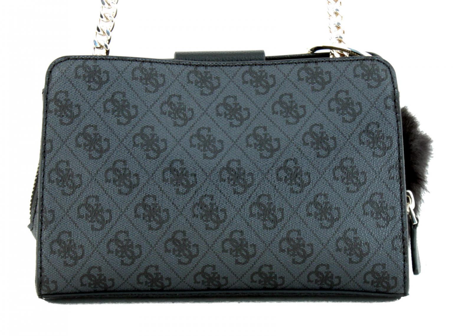 Umhängetasche Guess Logo Luxe Crossbody Fake Fur rot Kette