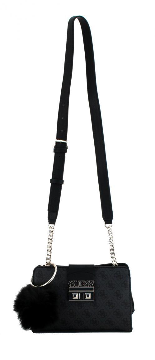 Umhängetasche Guess Logo Luxe Crossbody Fake Fur rot Kette