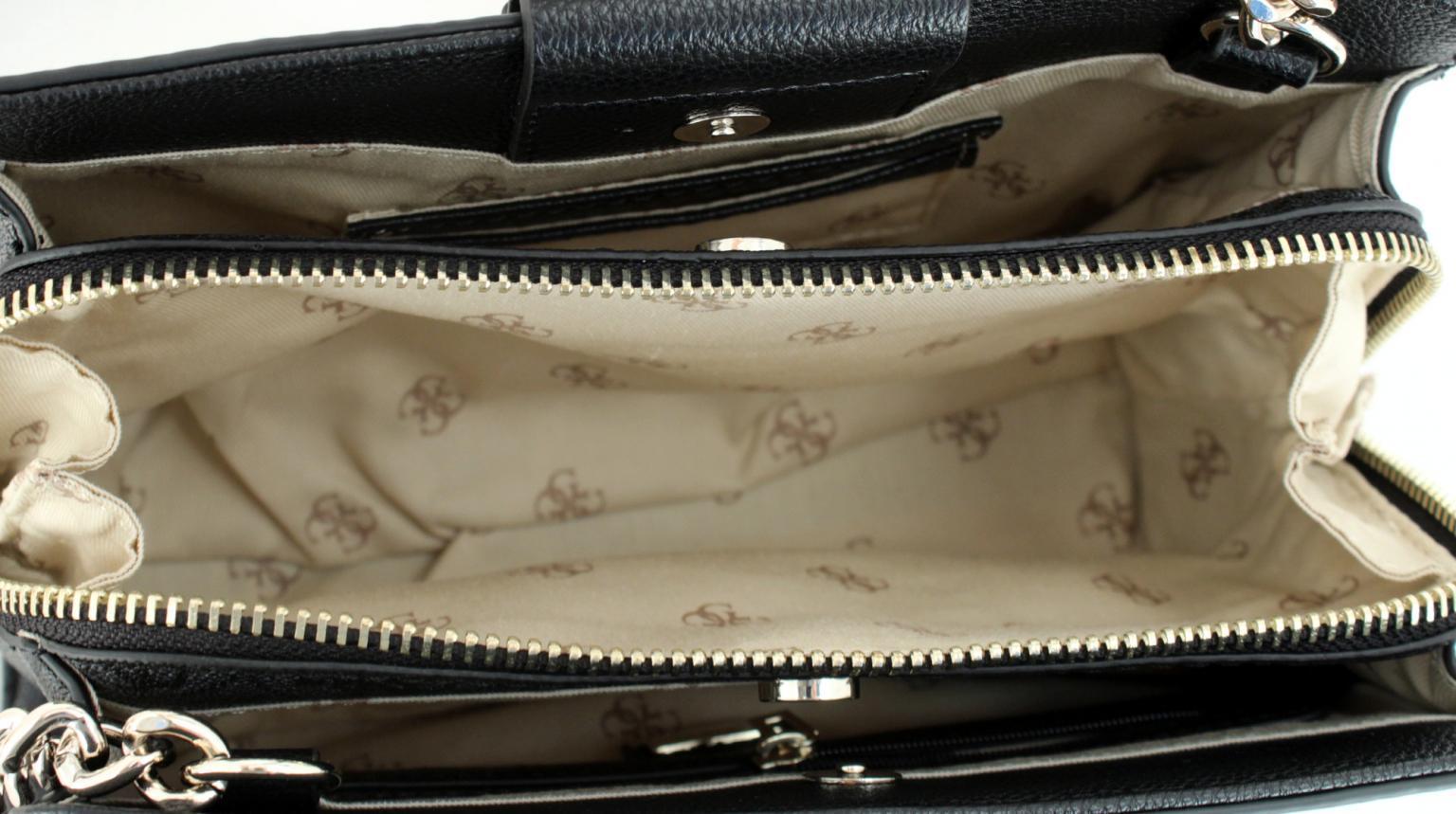 Umhängetasche Guess Logo Luxe Crossbody Fake Fur rot Kette