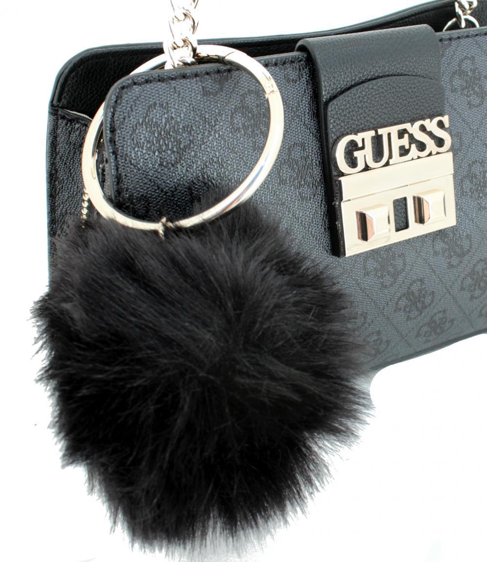 Umhängetasche Guess Logo Luxe Crossbody Fake Fur rot Kette