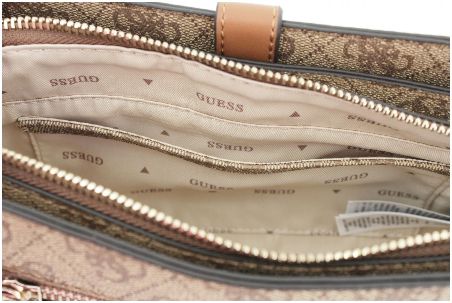 Umhängetasche Guess Zamira Top Zip Dark Taupe Logoprint