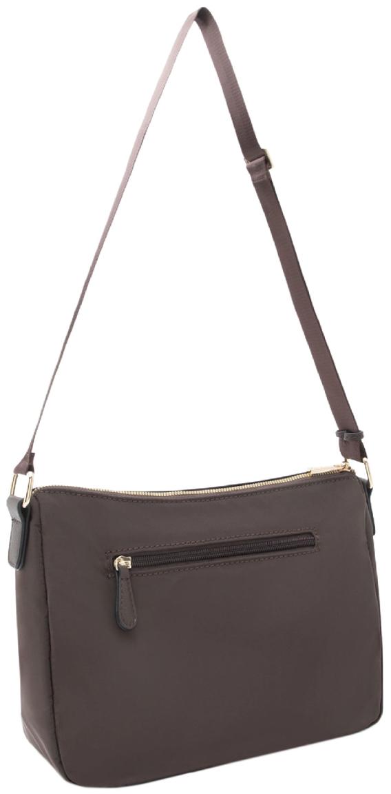 Umhängetasche L.Credi Nylon dunkelbraun Odeta klein