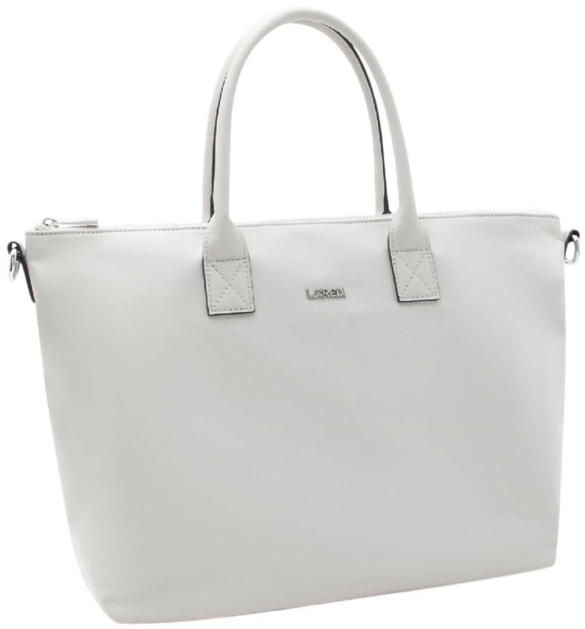 Umhängetasche L.Credi vegan Nylon Pura hellgrau Saffiano