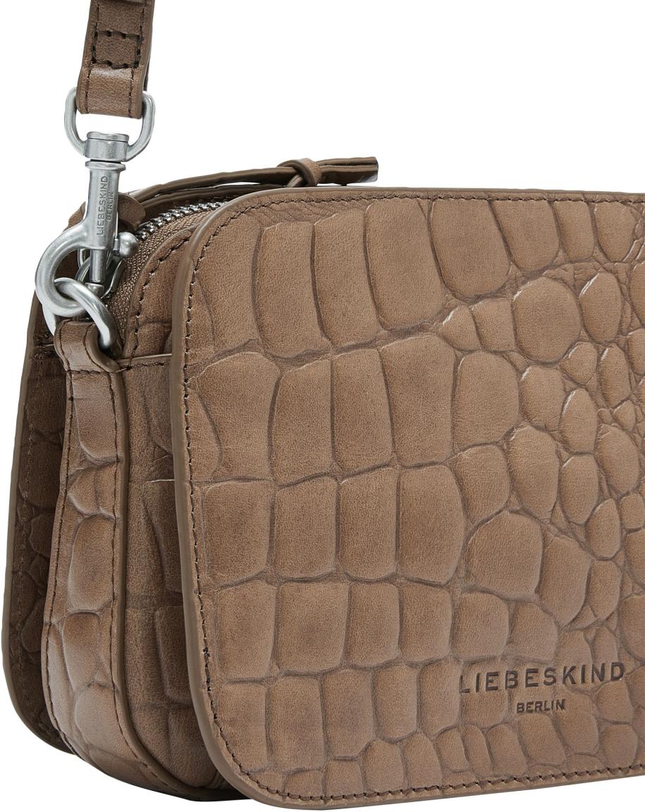 Umhängetasche Liebeskind Kroko Luka Crossbody Praline braun Prägung