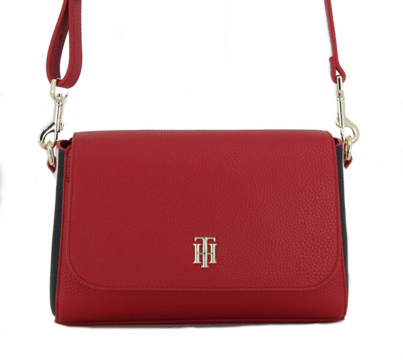Umhängetasche Tommy Hilfiger Essence Flap Crossover Überschlag Red Rot