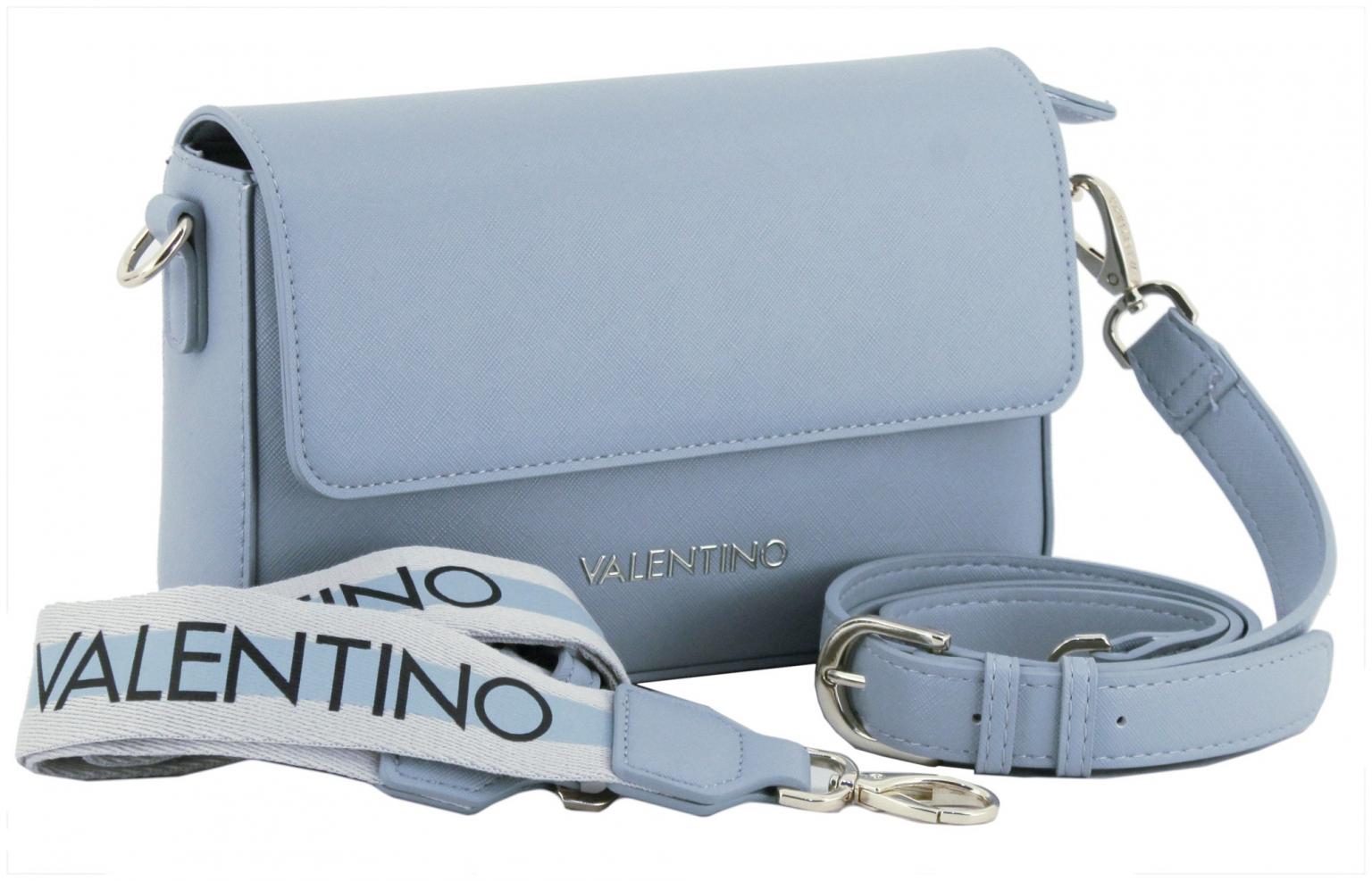 Umhängetasche blau Überschlag Saffiano nachhaltig Valentino Zero Polvere