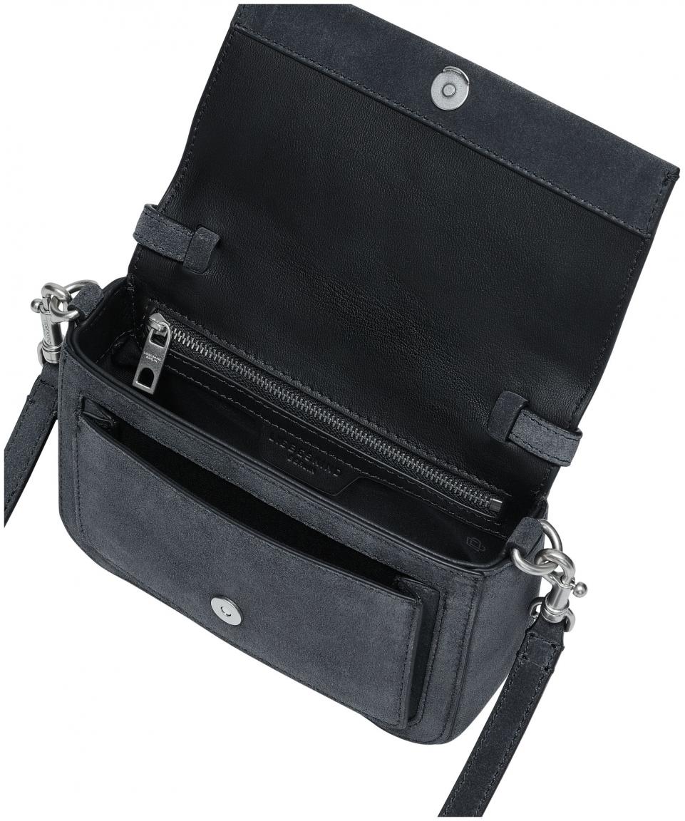 Umhängetasche dunkelgrau Veloursleder Lea Crossbody XS Rooftop Liebeskind