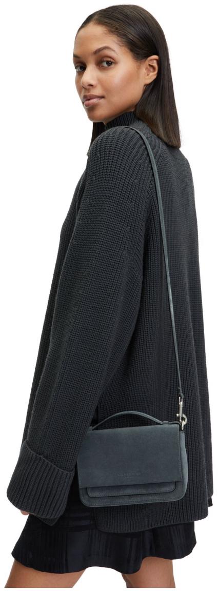 Umhängetasche dunkelgrau Veloursleder Lea Crossbody XS Rooftop Liebeskind