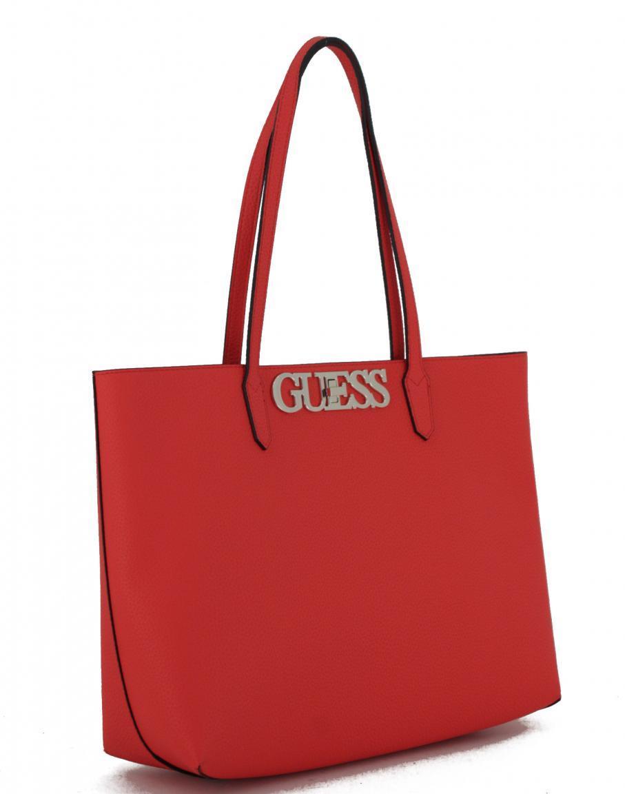 Umhängetasche rot 2in1 Guess Uptown Chic Scarlet seperate Innentasche pink