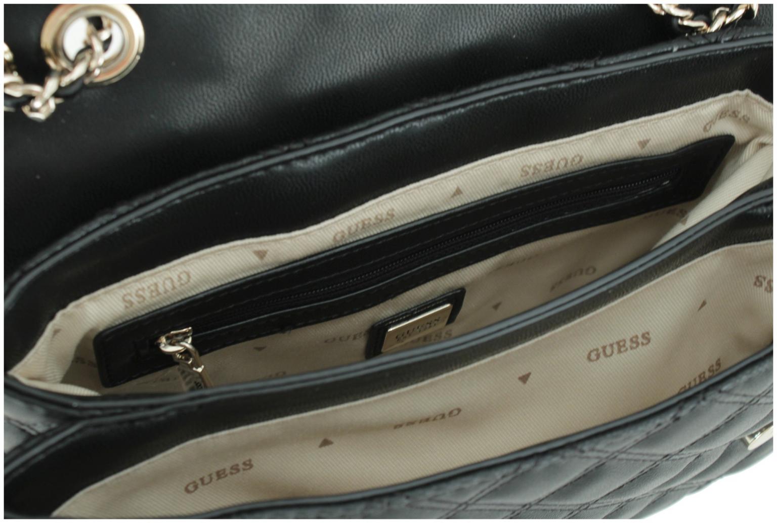 Umhängetasche schwarz Guess Giully Quilted Crossbody