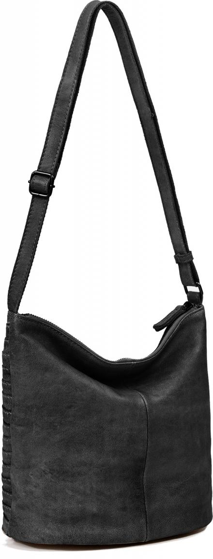 Umhängetasche schwarz Vintage Leder FREDsBRUDER Gürtelinchen