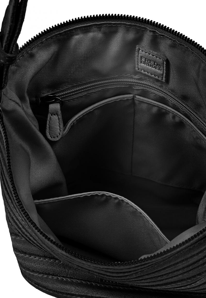 Umhängetasche schwarz Vintage Leder FREDsBRUDER Gürtelinchen