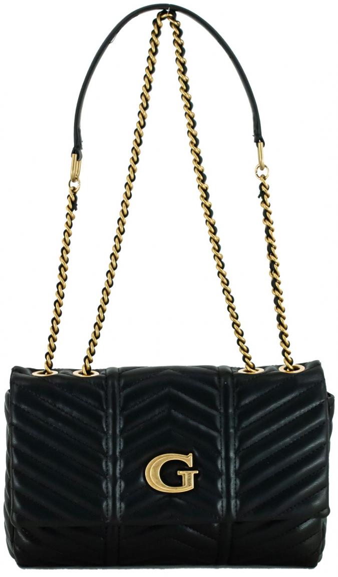 Umhängetasche schwarz gesteppt Guess Lovide Metallkette variabel