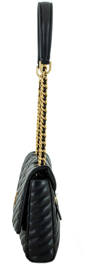 Umhängetasche schwarz gesteppt Guess Lovide Metallkette variabel