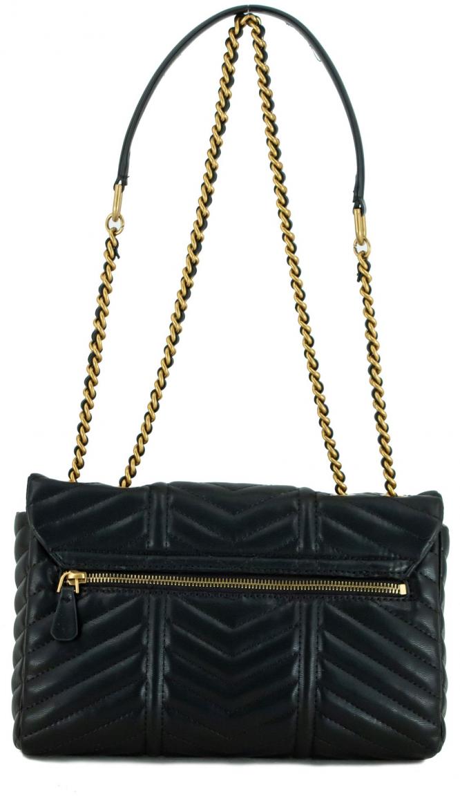 Umhängetasche schwarz gesteppt Guess Lovide Metallkette variabel