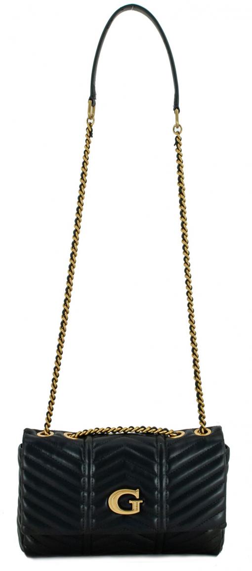 Umhängetasche schwarz gesteppt Guess Lovide Metallkette variabel