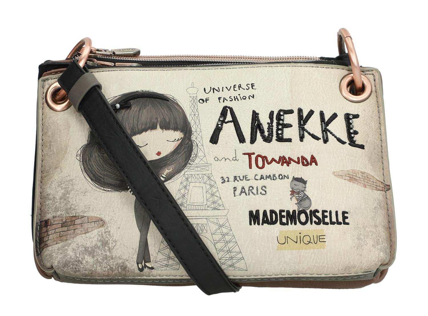 Umhängetasche teilbar Anekke Couture Beige schwarz braun