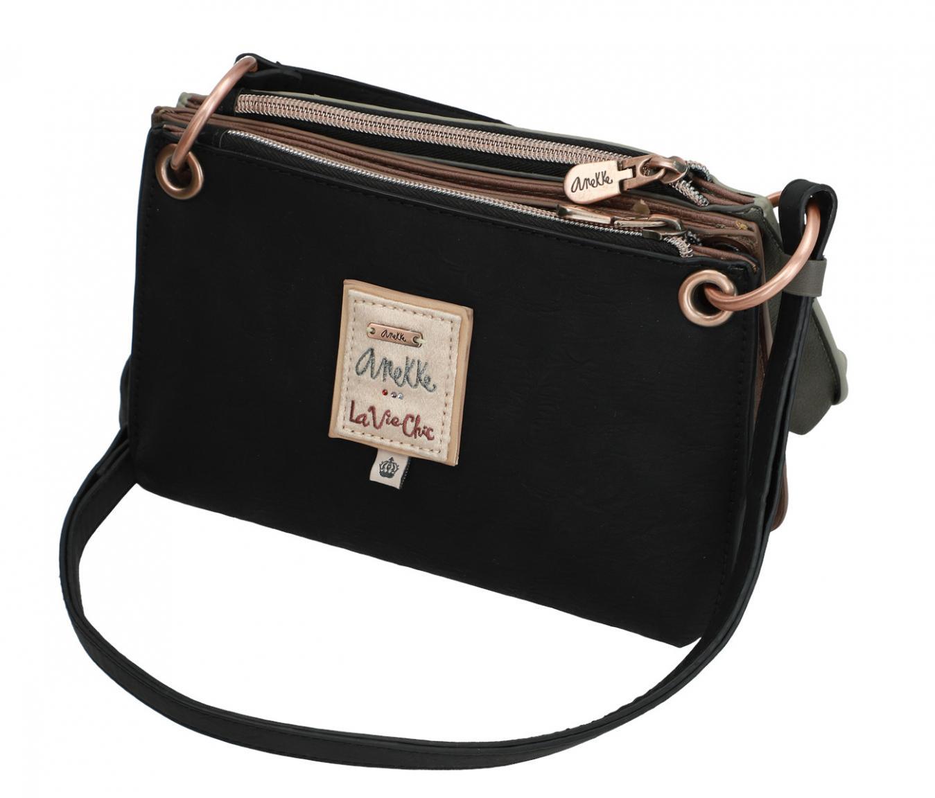 Umhängetasche teilbar Anekke Couture Beige schwarz braun