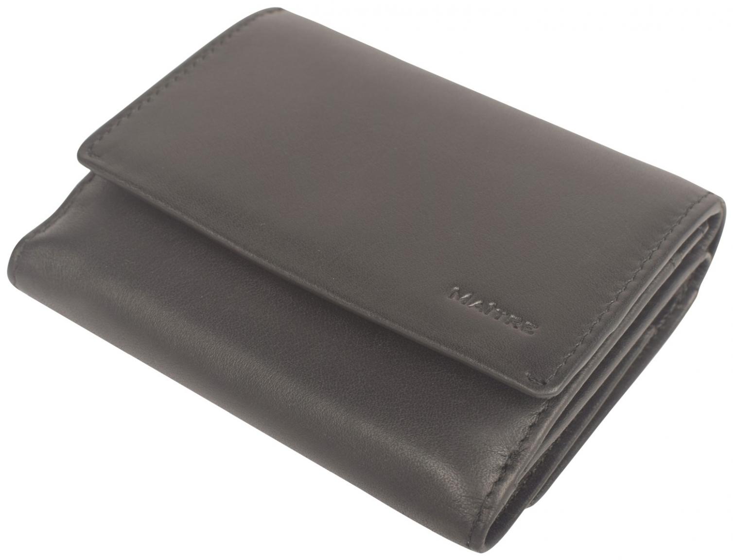 Unisex Geldtasche schwarz Leder Maitre F3 Guntram