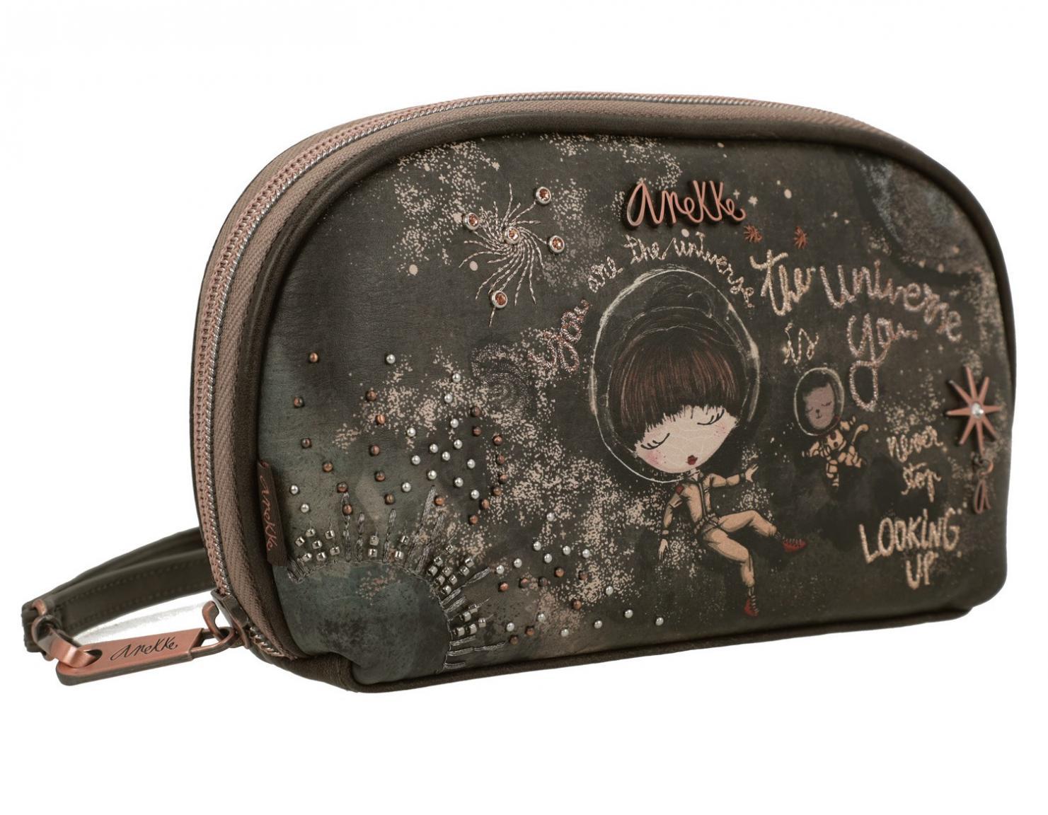 Universe Taschenorganizer Space Anekke Kartensteckfächer Stars Planets braun taupe