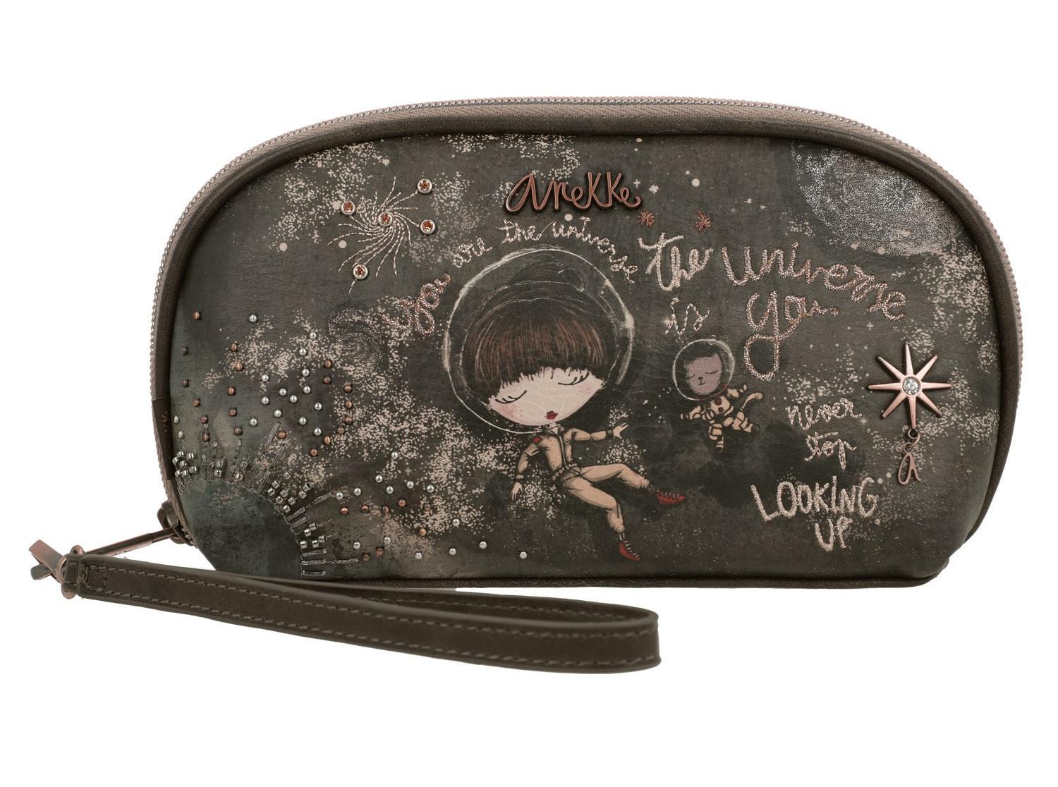 Universe Taschenorganizer Space Anekke Kartensteckfächer Stars Planets braun taupe