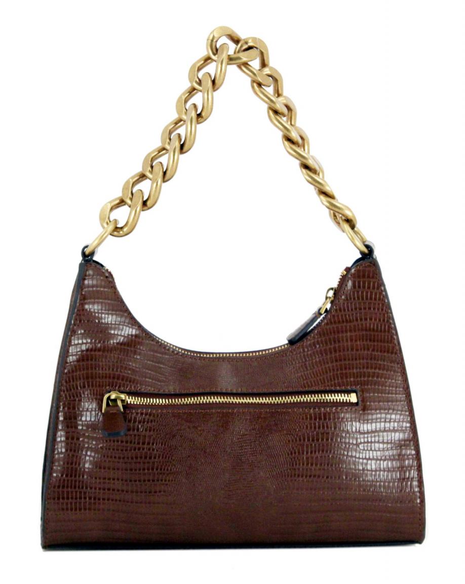 Unterarmtasche Schlangenprägung Guess Tullia Espresso Braun