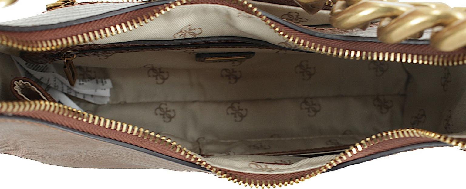 Unterarmtasche Schlangenprägung Guess Tullia Espresso Braun